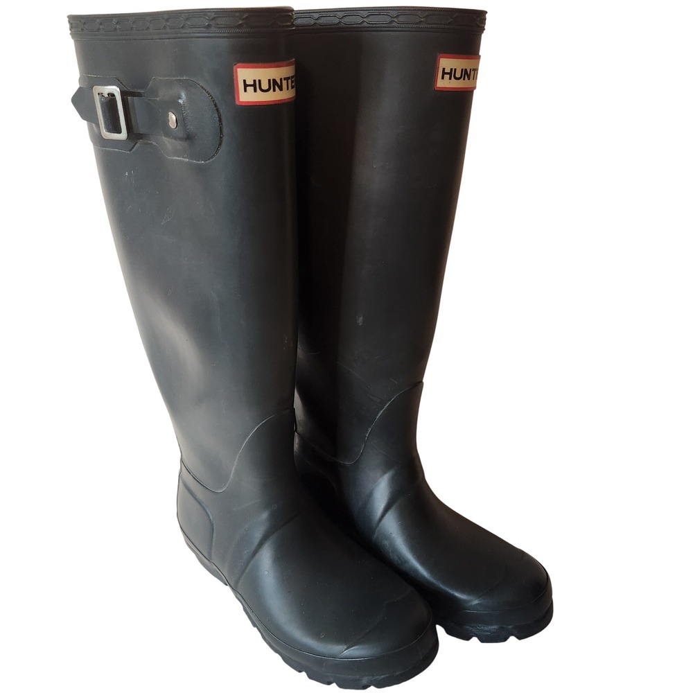 Hunter Original Tall Rain Boots Matte green Womens Size 5 / Mens 4‎